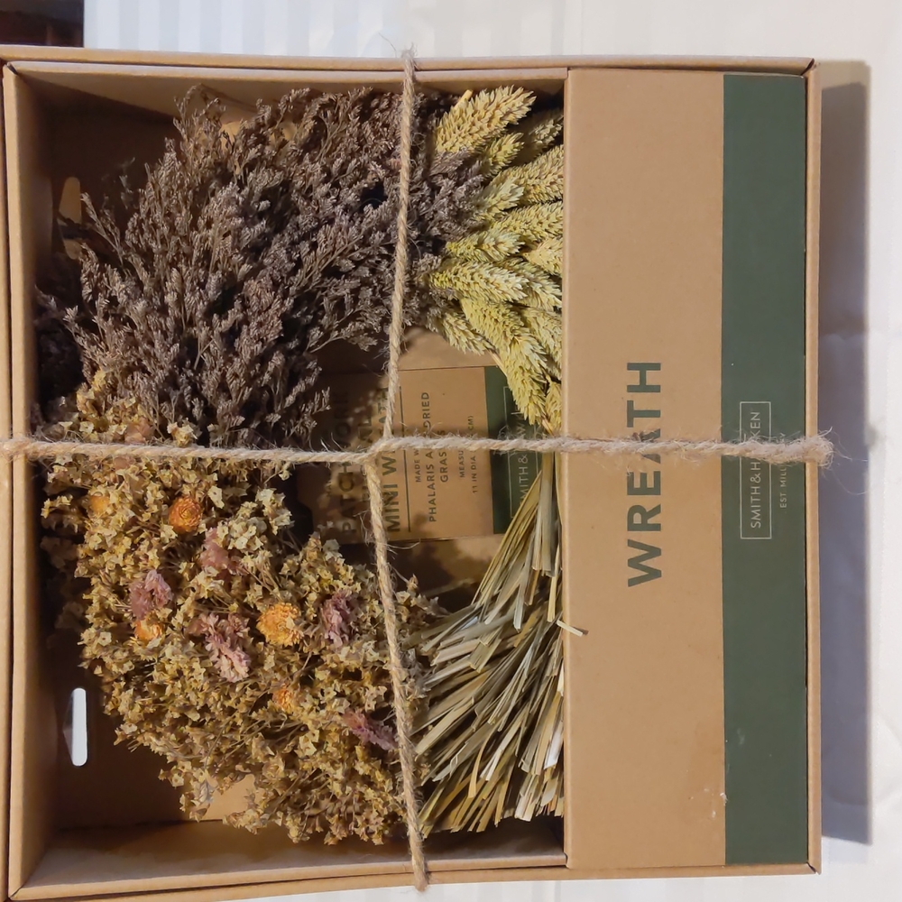 Smith and Hawken Patchwork Floral Mini Wreath 11" diameter